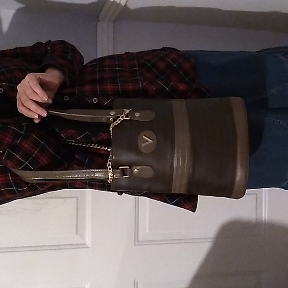 Mario Valentino Vintage Shoulder Bag W Unbranded Gold Chain Strap - Picture 14 of 16